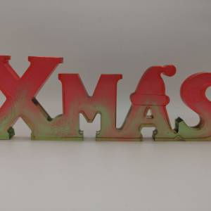3D Schriftzug XMAS Christmas Weihnachten Weihnachtsdekoration aus Resin Epoxidharz verschiedene Varianten Farben handgef Bild 7