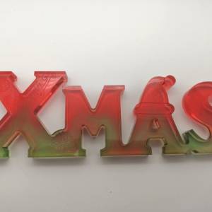 3D Schriftzug XMAS Christmas Weihnachten Weihnachtsdekoration aus Resin Epoxidharz verschiedene Varianten Farben handgef Bild 8