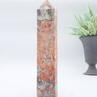 GROSSER ROSA ACHAT EDELSTEINTURM, Obelisk, Spitze 220 mm Bild 3