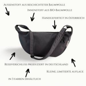 Halbmondtasche Tilda wasserabweisend grün / Umhängetasche Damen / Vegane Handtaschen / Schultertasche / Halbmond Tasche Bild 9