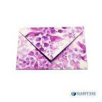 20 kleine Briefumschläge floral 008 lila, handgemacht, für Gutscheine / Visitenkarten Bild 1