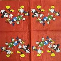 1 Serviette - zum Basteln - Donald Duck und Micky (S6) Bild 1