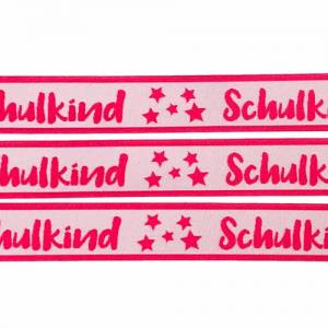Webband Schulkind - 1 m - 1,80 Eur/m - pink für Schultüten und Einschulungsgeschenke - 17 mm breit Bild 3