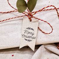 Geschenkanhänger aus Graspapier | Motiv Merry Christmas | 5 Stk. Bild 1