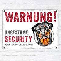 Hundeschild UNGESTÜME SECURITY (Rottweiler), wetterbeständiges Warnschild Bild 2