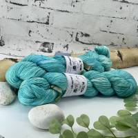 Handgefärbtes Baumwollgarn Türkis-Blau aus 100% Baumwolle Bild 7