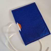 Gutscheinhülle und Blanco-Klappkarte - groß in blau "Herz" - mit Fach für Gutscheine in Scheckkartengröß Bild 10