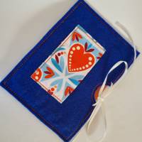 Gutscheinhülle und Blanco-Klappkarte - groß in blau "Herz" - mit Fach für Gutscheine in Scheckkartengröß Bild 3