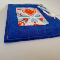 Gutscheinhülle und Blanco-Klappkarte - groß in blau "Herz" - mit Fach für Gutscheine in Scheckkartengröß Bild 9