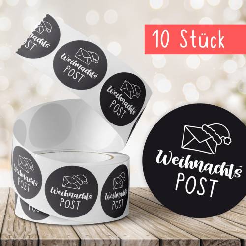 Weihnachten | Weihnachtspost | rund | Christmas | Aufkleber Bulletjournal | Journal Sticker | Brief | Letter