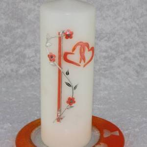 Glasteller mit liebevoll gestalteten christlichen Symbolen - Perfekt für Tauf-, Kommunion- und Konfirmationskerzen Bild 7