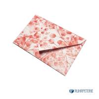 20 kleine Briefumschläge floral 009 rot, handgemacht, für Gutscheine / Visitenkarten Bild 2