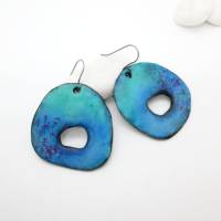 Azurblaue große Ohrringe aus Polymer Clay, Statement Ohrringe, Geschenk für Freundin Bild 1