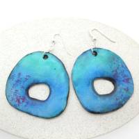 Azurblaue große Ohrringe aus Polymer Clay, Statement Ohrringe, Geschenk für Freundin Bild 2
