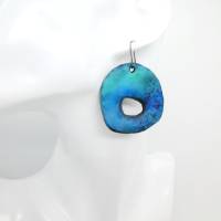 Azurblaue große Ohrringe aus Polymer Clay, Statement Ohrringe, Geschenk für Freundin Bild 3