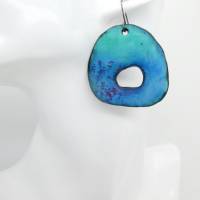 Azurblaue große Ohrringe aus Polymer Clay, Statement Ohrringe, Geschenk für Freundin Bild 4
