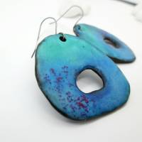 Azurblaue große Ohrringe aus Polymer Clay, Statement Ohrringe, Geschenk für Freundin Bild 6
