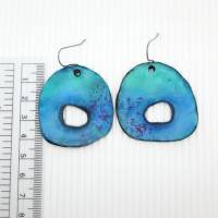 Azurblaue große Ohrringe aus Polymer Clay, Statement Ohrringe, Geschenk für Freundin Bild 7
