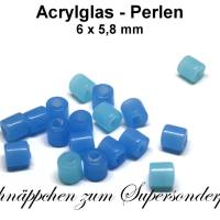 Acrylglas Perlen - Blautöne - ca. 6x5,8mm Bild 1