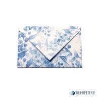 20 kleine Briefumschläge floral 010 blau, handgemacht, für Gutscheine / Visitenkarten Bild 1