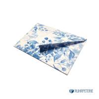 20 kleine Briefumschläge floral 010 blau, handgemacht, für Gutscheine / Visitenkarten Bild 2