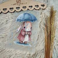 Bügelbild Regenschirm Hase Umbrella Bild 2