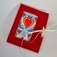 Gutscheinhülle und Blanco-Klappkarte - klein in rot "Herz" - mit Fach für Gutscheine in Scheckkartengröß Bild 2
