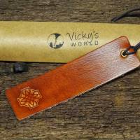 Leder Lesezeichen aus Rindleder - OX Lion Celtic Cross by Vickys World Bild 2