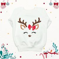Weihnachtspullover für Baby und Kinder mit Rentier Aufdruck - Weihnachtssweater - verschiedene Rentiere zur Auswahl Bild 2