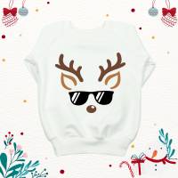 Weihnachtspullover für Baby und Kinder mit Rentier Aufdruck - Weihnachtssweater - verschiedene Rentiere zur Auswahl Bild 3