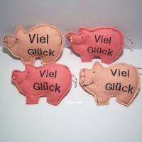 Glücksschweinchen,Glücksbringer für das "Neue Jahr" Viel Glück, Schwein, Talismann, Silvester, Mitbringsel Weihn Bild 3