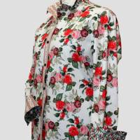 Damen Hemdbluse | Motiv Romantische Rosen Leicht-Creme Farbe Bild 2