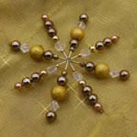 Stern, Perlenstern, gold bronze crystal, Weihnachtsdekoration, Weihnachten, Advent, Deko, Geschenkanhänger, Baumschmuck Bild 1