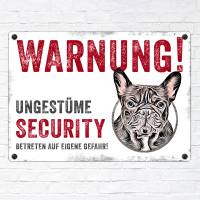 Hundeschild UNGESTÜME SECURITY (Französische Bulldogge), wetterbeständiges Warnschild Bild 2