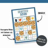 Bingo für Silvester Druckvorlage - Silvesterbingo zum Selberdrucken - Bingo für Silvesterfeier - Digitaler Download Bild 6