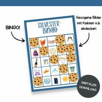 Bingo für Silvester Druckvorlage - Silvesterbingo zum Selberdrucken - Bingo für Silvesterfeier - Digitaler Download Bild 7