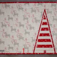 Tischset, Weihnachten, Winter, Rentier,Tannenbaum, rot/weiß Bild 2
