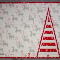 Tischset, Weihnachten, Winter, Rentier,Tannenbaum, rot/weiß Bild 3