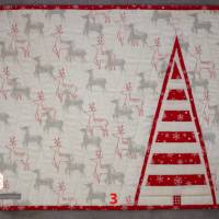 Tischset, Weihnachten, Winter, Rentier,Tannenbaum, rot/weiß Bild 4