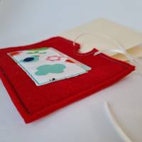 Gutscheinhülle und Blanco-Klappkarte - klein in rot "Vogel" - mit Fach für Gutscheine in Scheckkartengröß Bild 9