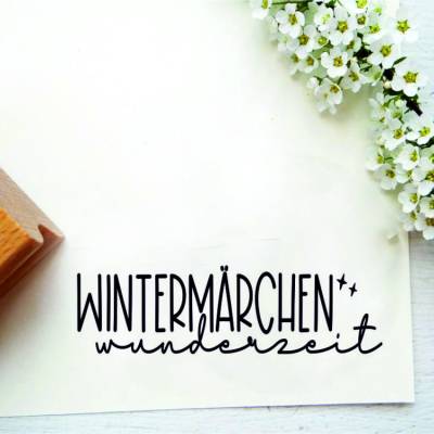 Stempel "Wintermärchenwunderzeit" für Weihnachtsetiketten oder Weihnachtskarten