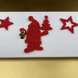 Verpackung für Geldgeschenke Weihnachten, Gutscheinverpackung, Gutschein, Geschenkgutschein, Weihnachtsmann mit Glocke. Bild 1