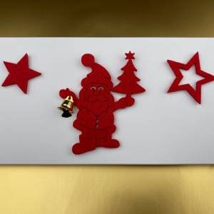 Verpackung für Geldgeschenke Weihnachten, Gutscheinverpackung, Gutschein, Geschenkgutschein, Weihnachtsmann mit Glocke. Bild 7