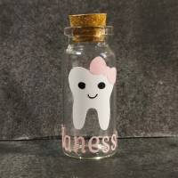 Zahnglas für Milchzähne Individualisiert mit Namen und Zahnmotiv Bild 2