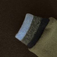 Wollpullover Größe 104 braun/grün/blau Upcycling Kinderpullover aus 100% Wolle Bild 3