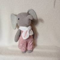 Stofftier Elefant - 40cm ; Kuscheltier mit Namen und wechelbarer Kleidung Bild 1
