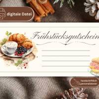 Gutschein für ein Frühstück | Frühstücksgutschein Vorlage PDF Geschenkgutschein | DIY Geschenk Freundin Bild 5