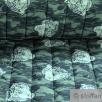 Stoff Polyester Stepp Stoff Tarndruck grün Tiger Jacken Stepper Steppstoff Bild 1