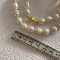 Perlenkette barock mit Kugelverschluss in Si925 vergoldet, Zuchtperlen, Brautschmuck, Geschenk, Handarbeit aus Bayern Bild 2