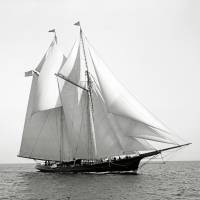 Segeljacht auf dem Meer 1888 KUNSTDRUCK gerahmt schwarz Weiß Fotografie Vintage Art Fineart Print  Nautik MARITIM Bild 5